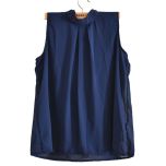 Women Navy Blue Sleeveless Blouse