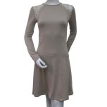Tan Fit & Flare Knit Skater Dress