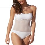 White Simone Mesh One-Piece Swimsuit
