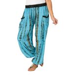 Turquoise Tie-Dye Pocket Palazzo Pants